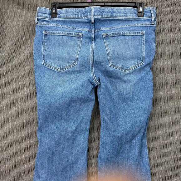 Old Navy Maternity Soze 10 Blue Flare Jeans Low Front Panel Denim Stretch - Picture 10 of 11